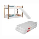 Conjunto Infantil Completo Mini Beliche Escorregador Com 2 Colchões Ortobom 150x70