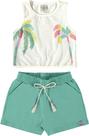 Conjunto Infantil Coqueiros Cotton/Tela Molecotton Verde Have Fun