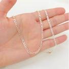 Conjunto Infantil Corrente Pulseira 3 E 1 Prata Legitima 3mm