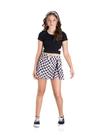 Conjunto Infantil Cropped e Short Saia