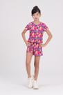Conjunto Infantil Cropped Folhagens Pink