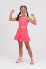 Conjunto Infantil Cropped Saia Florido Laranja