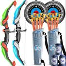 Conjunto Infantil de Arco e Flecha com LED e 10 Setas de Ventosa - Aljava e Alvo Inclusos