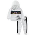Conjunto Infantil de Moletom com Capuz e Calça Marvel Homem-Aranha Cinza