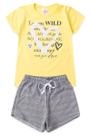 Conjunto Infantil de Verão para Menina Blusa e Shorts Coração Conjunto Infantil de Verão para Menina Blusa e Shorts Coração