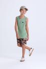 Conjunto Infantil de Verão Regata e Bermuda Camuflada