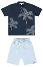 Conjunto infantil Ding Dang camiseta e bermuda em sarja 3511 Conjunto infantil Ding Dang camiseta e bermuda em sarja 3511