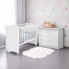 Conjunto Infantil Doce Sonho Branco/Branco: Berço Doce Sonho + Kit Rodízios + Cômoda Doce Sonho + Guarda-Roupa Doce Sonho