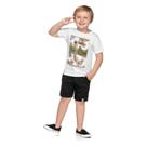 Conjunto Infantil Elian Bermuda Moletinho Nature Masculino - Branco