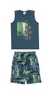 Conjunto Infantil Elian Camiseta Regata Cavada Com Bermuda Menino Moda Verão