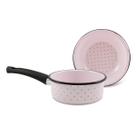 Conjunto Infantil Esmaltado 02 Peças Rosa Claro Ewel