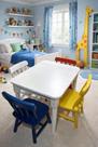Conjunto Infantil Espanha Mesa com 4 Cadeiras - Colorido Vermelho, Amarelo, Azul , Branco