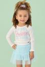 Conjunto Infantil Estampado Saia Tule Manga Longa Mon Sucré