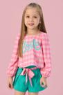 Conjunto Infantil Estampado Shorts Rosa Mon Sucré Conjunto Infantil Estampado Shorts Rosa Mon Sucré
