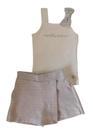 Conjunto Infantil Feminino Blusa com Alça + Shorts Saia Angerô
