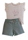 Conjunto Infantil Feminino Blusa MC + Shorts Angerô Conjunto Infantil Feminino Blusa MC + Shorts Angerô