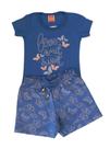 Conjunto Infantil Feminino Blusa MC + Shorts Moletom TileeSul