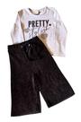 Conjunto Infantil Feminino Blusa ML + Calça Pantacourt Infanti.