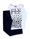 Conjunto Infantil Feminino Blusa ML + Legging Cotton Kyly
