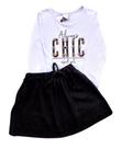 Conjunto Infantil Feminino Blusa ML + Saia Infanti.