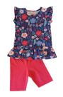 Conjunto Infantil Feminino Blusa Regata + Bermuda Ciclista Alakazoo