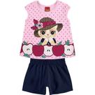 Conjunto Infantil Feminino Blusa + Short Kyly
