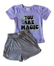 Conjunto Infantil Feminino Blusa + Short Pokótinha