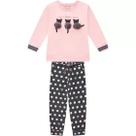 Conjunto Infantil Feminino Casaco Pelo E Calça Moletom Peluciado Quentinho Elegante Gatinho Milon