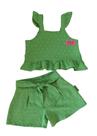 Conjunto Infantil Feminino Cropped e Shorts Tecido Air Flow Milli & Nina