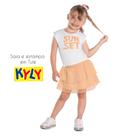 Conjunto Infantil Feminino Cropped + Saia-Short em Tule Kyly Conjunto Infantil Feminino Cropped + Saia-Short em Tule Kyly