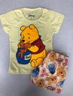 Conjunto Infantil Feminino de Algodão cor Amarelo com Estampa Ursinho Pool