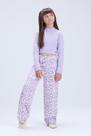 Conjunto Infantil Feminino de Inverno Cropped e Calça Oncinha