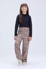 Conjunto Infantil Feminino de Inverno Cropped e Calça Oncinha