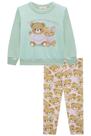 Conjunto Infantil Feminino De Moletinho Com Legging Marca Kukiê K15