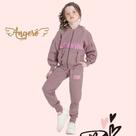 Conjunto Infantil Feminino em Moletom Botonê Multicolor Felpado Angerô