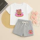 Conjunto Infantil Feminino Estampa Capivara Donuts 631 Roupa de Menina Conforto e Charme Roupinha Fa