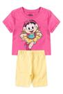 Conjunto Infantil Feminino Festa da Magali Turma Da Mnica Tamanho:1 anoCor:Rosa