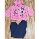 Conjunto Infantil Feminino Inverno Com Capuz Gatinha 6