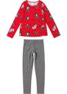 Conjunto Infantil Feminino Inverno Menina Calça e Blusa Vermelho Dog Frio Volta ás aulas Malwee