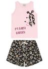 Conjunto infantil feminino laco rosa claro