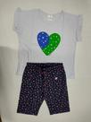 Conjunto infantil feminino legging e camisetinha.