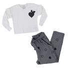 Conjunto Infantil Feminino Lunender Alakazoo Corações Branco e Xadrez - 66082 Conjunto Infantil Feminino Lunender Alakazoo Corações Branco e Xadrez - 66082