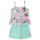 Conjunto Infantil Feminino Meia Malha Rotativa/Moletinho Lovely - Menina Doce Salmão Flor