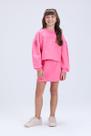 Conjunto Infantil Feminino Moletom Cropped Gatinho com Saia