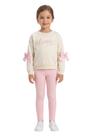 Conjunto Infantil Feminino Moletom Legging Couro Inverno Kukie