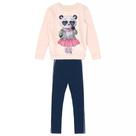 Conjunto Infantil Feminino Moletom Panda Brandili Cor:RosaTamanho:10