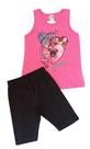 Conjunto Infantil Feminino Regata + Bermuda Ciclista Brandili Club