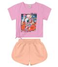 Conjunto Infantil Feminino Skate Rovitex Kids Rosa