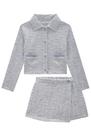 Conjunto Infantil Festa Feminino Inverno Tweed Casaco E Short Saia Kukiê K16