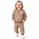 Conjunto Infantil Fleece Inverno Super Macio Quentinho Confortável Menina 1 2 3 Cor:PinkTamanho:2